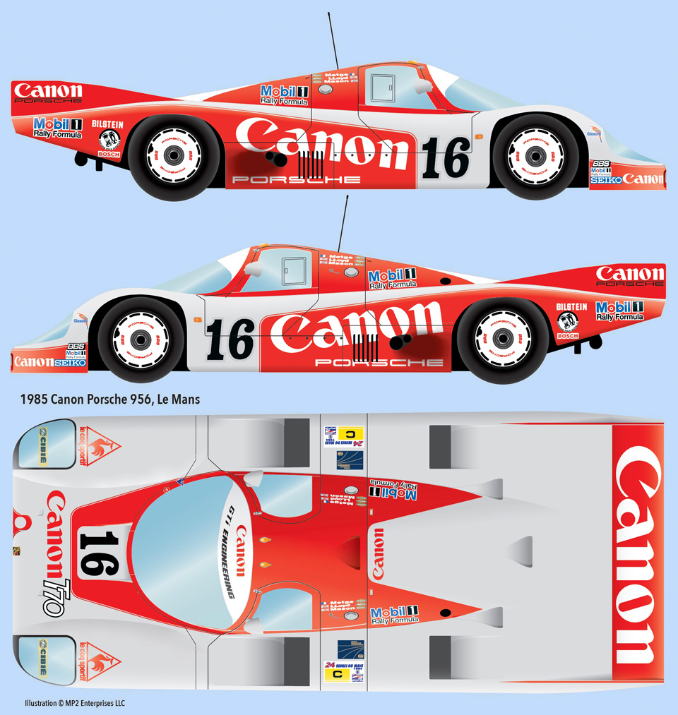 1984 Canon Porsche 956 decal layout